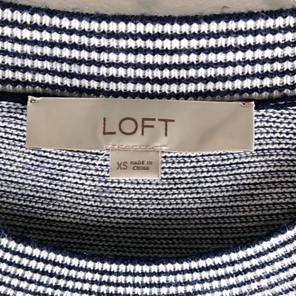 Loft - Black/White Striped Long Sleeve Sweater - Size XS - Picture 4 of 6